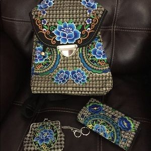 EMBROIDED Backpack, Wallet & Coin purse